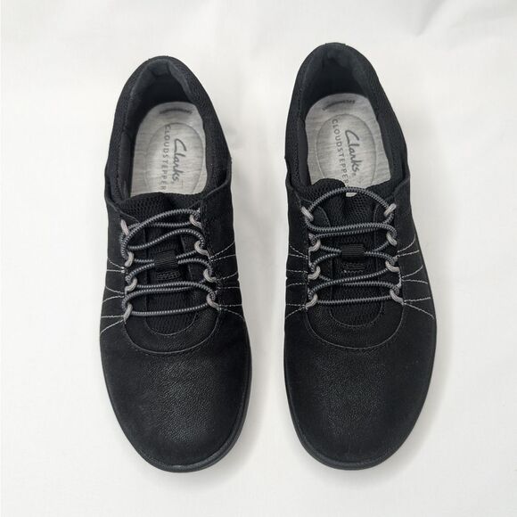 Clarks Women's Adella Stroll  Slip On Sneaker Black Shoes Cloudsteppers Walking - Picture 2 of 7